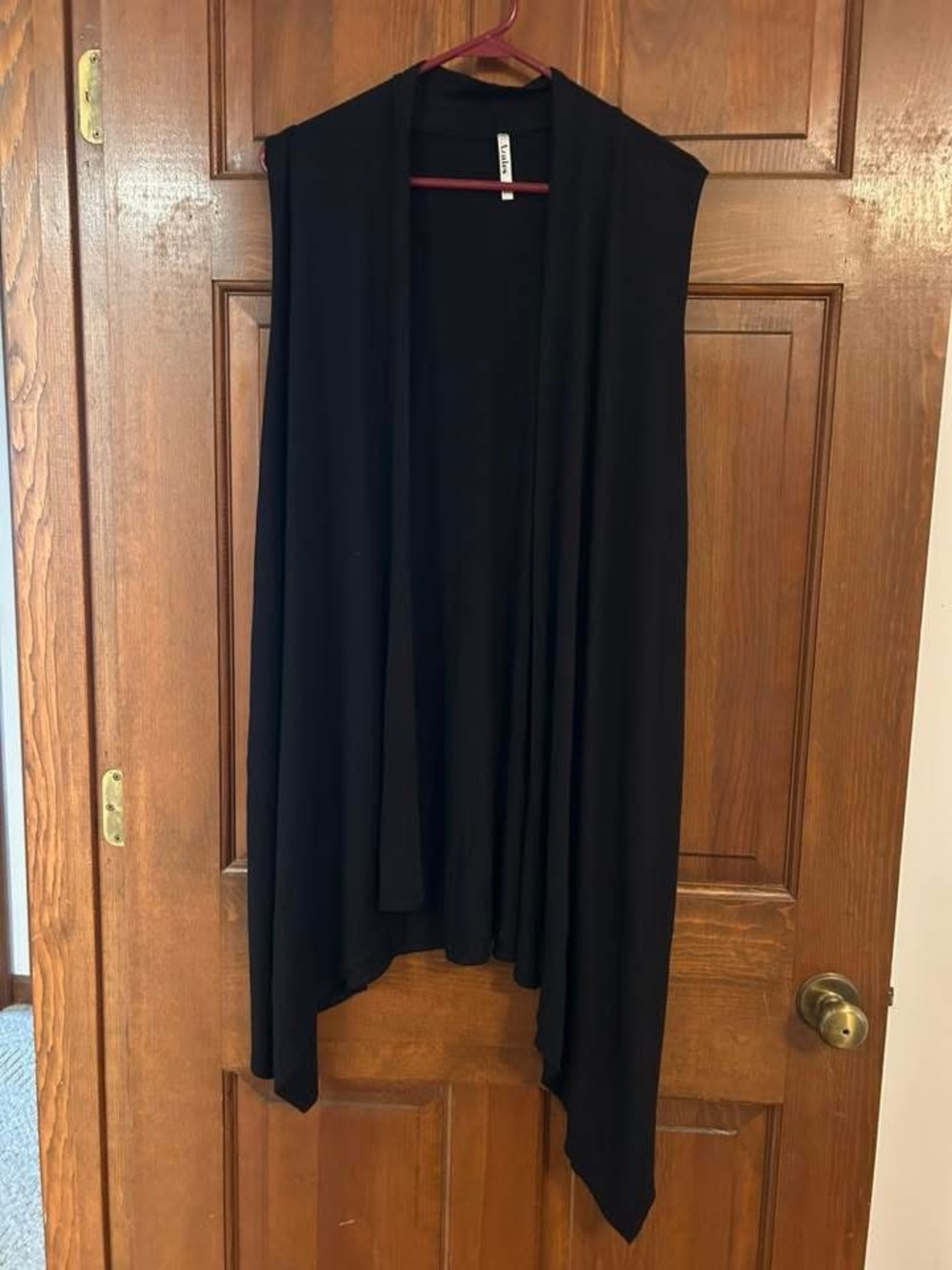 Azules Black Asymmetrical Draped Skirt Vest
